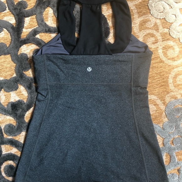Lululemon Black / Charcoal Gray Tank Top Size 6 - Picture 2 of 3